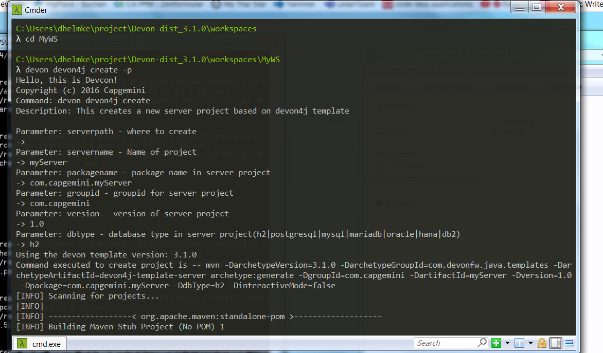 devcon create backend